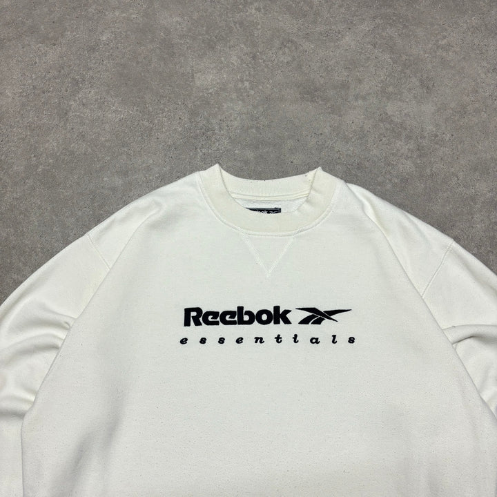 00's Vintage Reebok White Spell Out Sweatshirt (S)