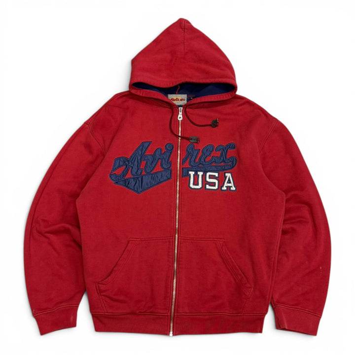 Vintage Avirex Red Full Zip Hoodie (XXXL)