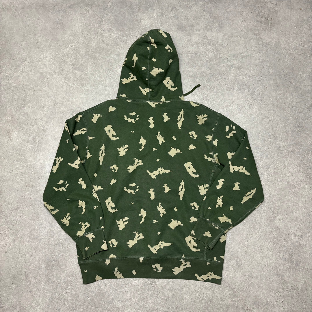 Supreme Green Digital Camo Box Logo Pullover Hoodie (L)