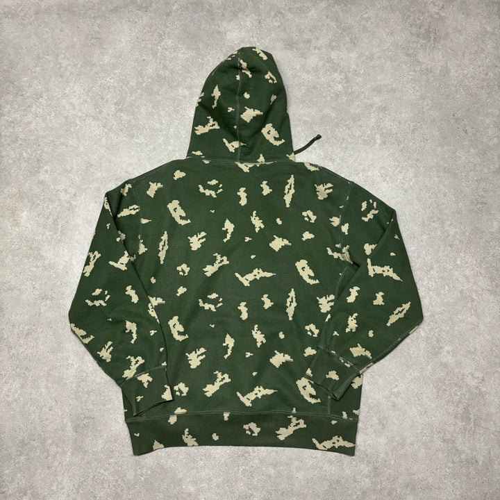 Supreme Green Digital Camo Box Logo Pullover Hoodie (L)