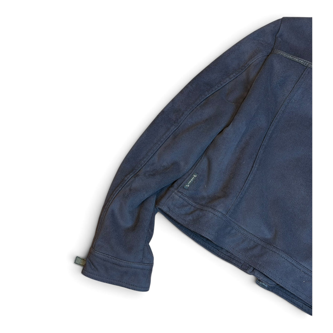 Vintage Armani Jeans Navy Suede Collared Jacket (6)