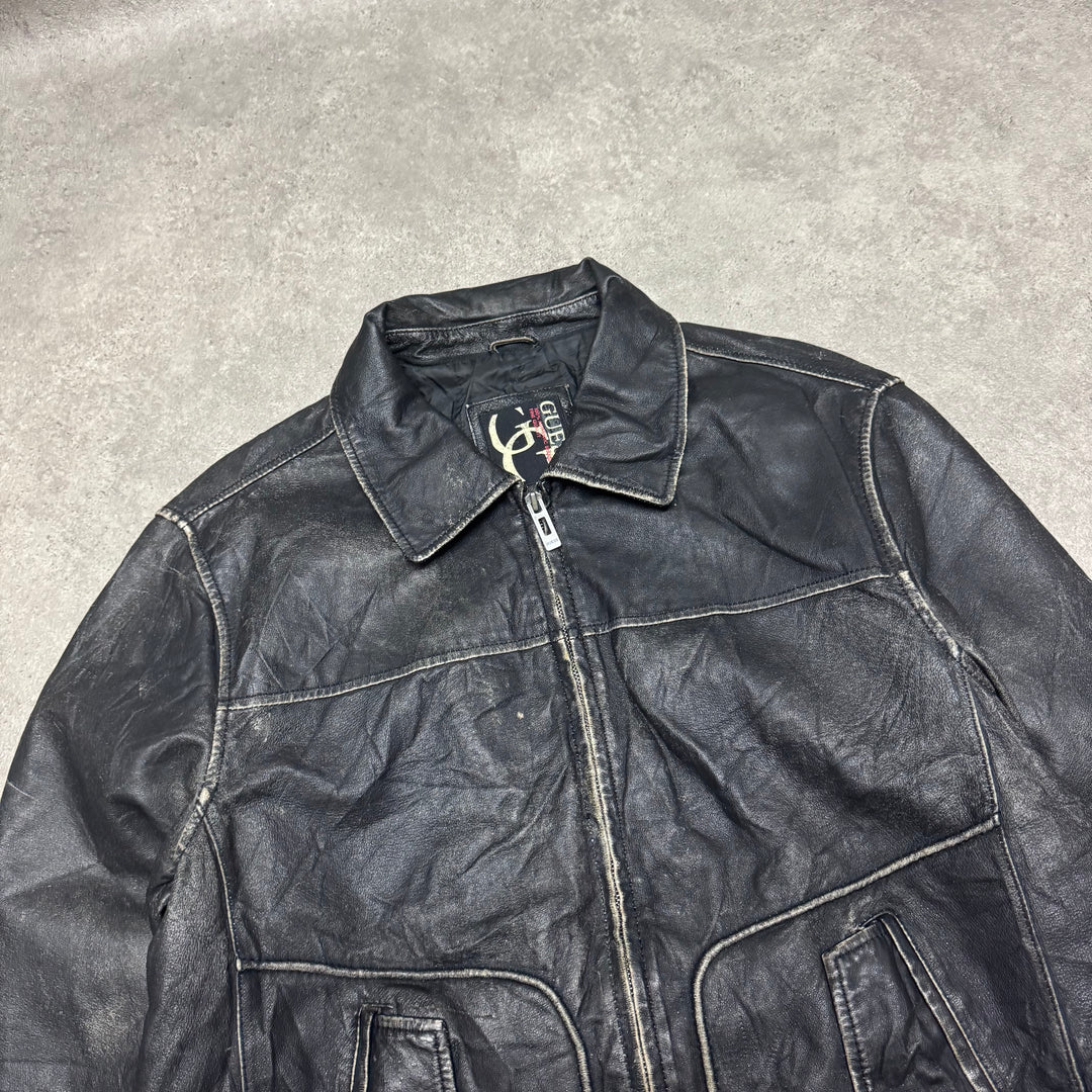 Vintage Guess Leather Jacket (M)