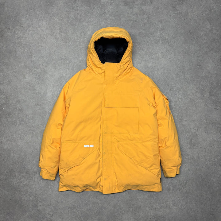 Palace x Rapha Gore-Tex Yellow Hooded puffer Jacket (XL)