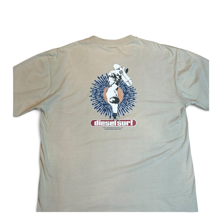 Vintage Diesel Surf Beige Graphic T-Shirt (XL)