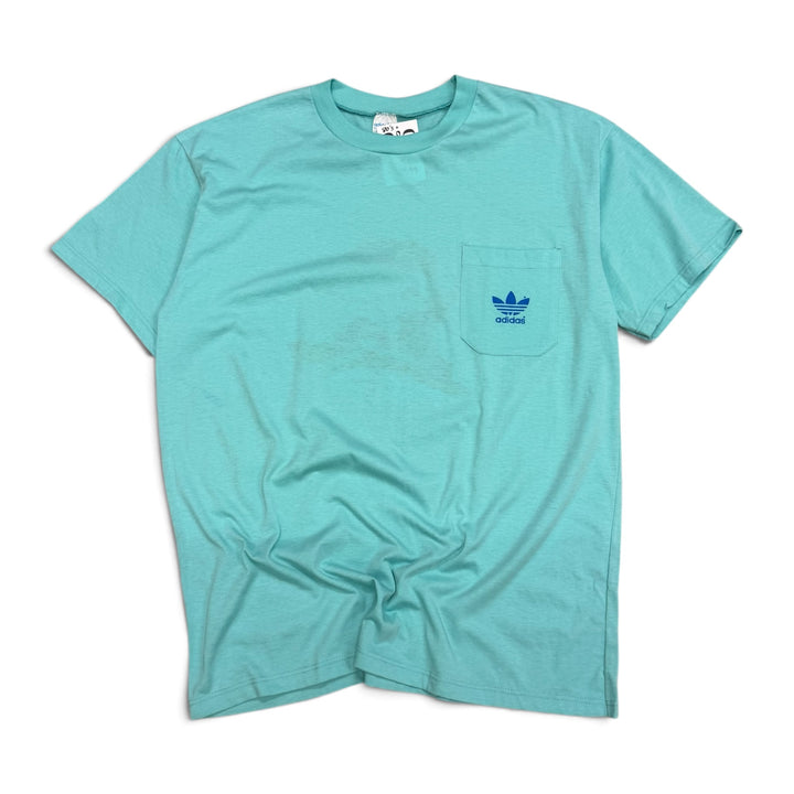1986 Vintage Adidas Goofy Disney Blue Graphic T-Shirt (XL)