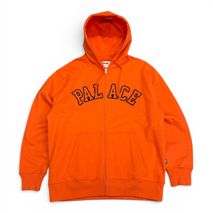 Palace Orange Outline Arch Zip Up Hoodie (XL)