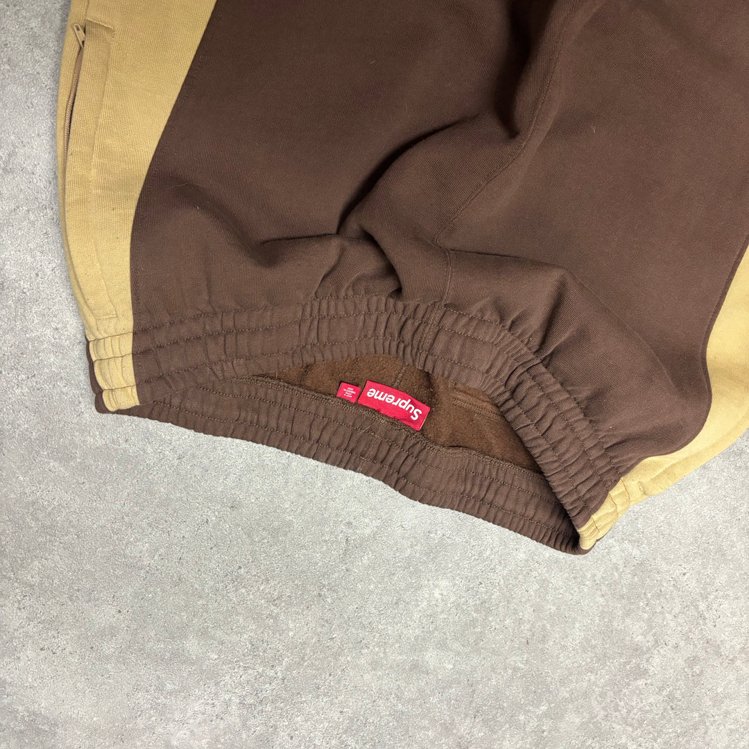Supreme Two Tone Brown Heavy Cotton Tracksuit Bottoms (L)