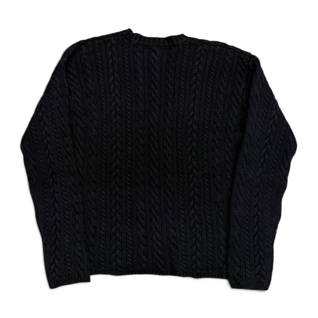 Vintage Polo Ralph Lauren Cable Knit Jumper Navy (S)