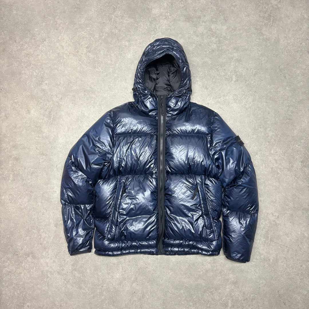 Stone Island Pertex Quantum Y Down Fill Navy Puffer Jacket (L)