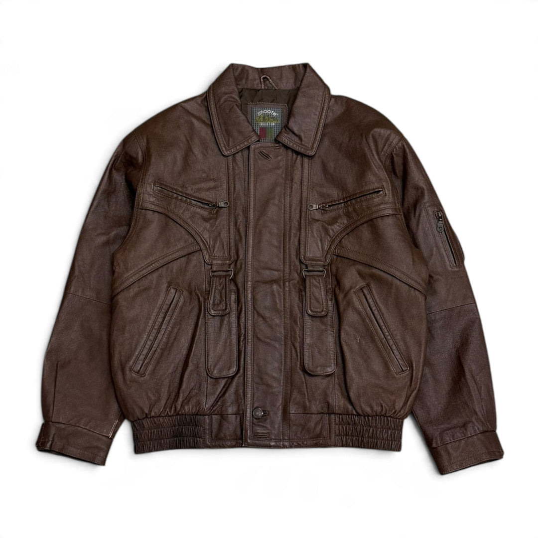 Vintage Dark Brown Flight Leather Jacket (L)