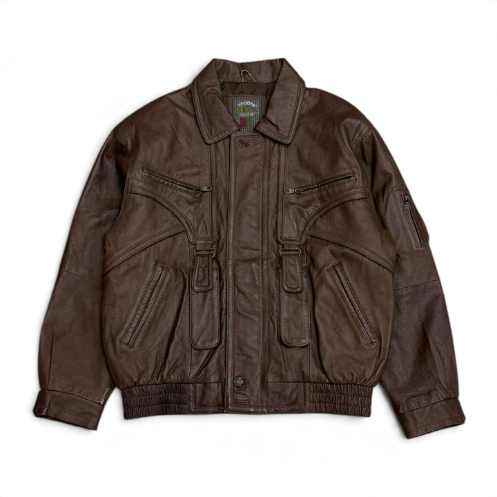 Vintage Dark Brown Flight Leather Jacket (L)