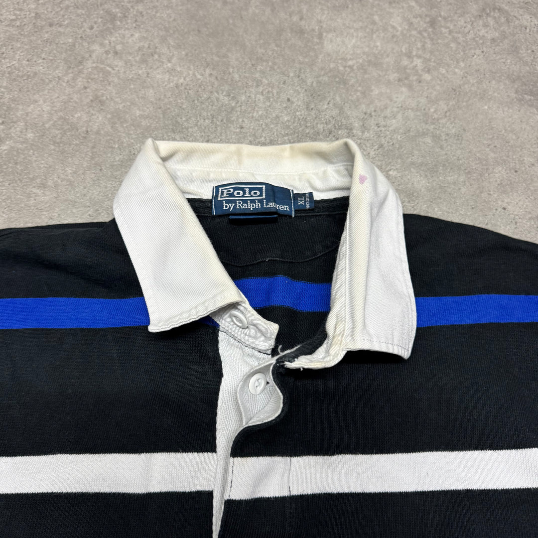 Vintage Polo Ralph Lauren Multicoloured Striped Rugby Shirt (XL)