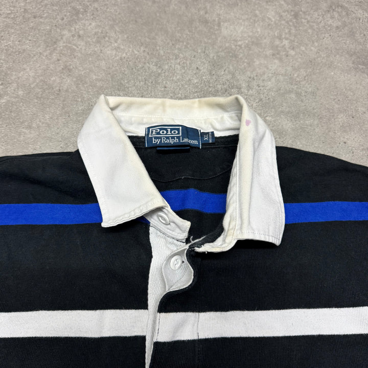 Vintage Polo Ralph Lauren Multicoloured Striped Rugby Shirt (XL)