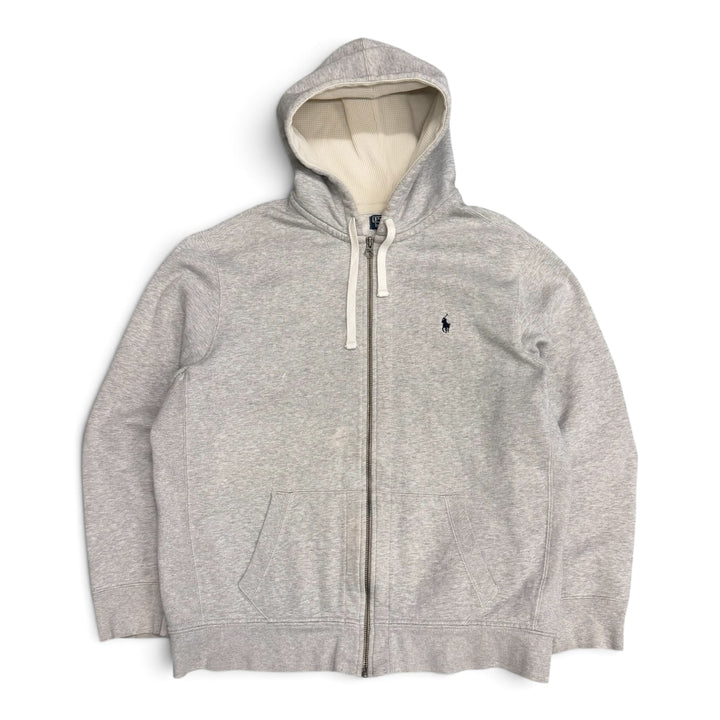 Vintage Polo Ralph Lauren Zip Up Hoodie Gray (XXL)