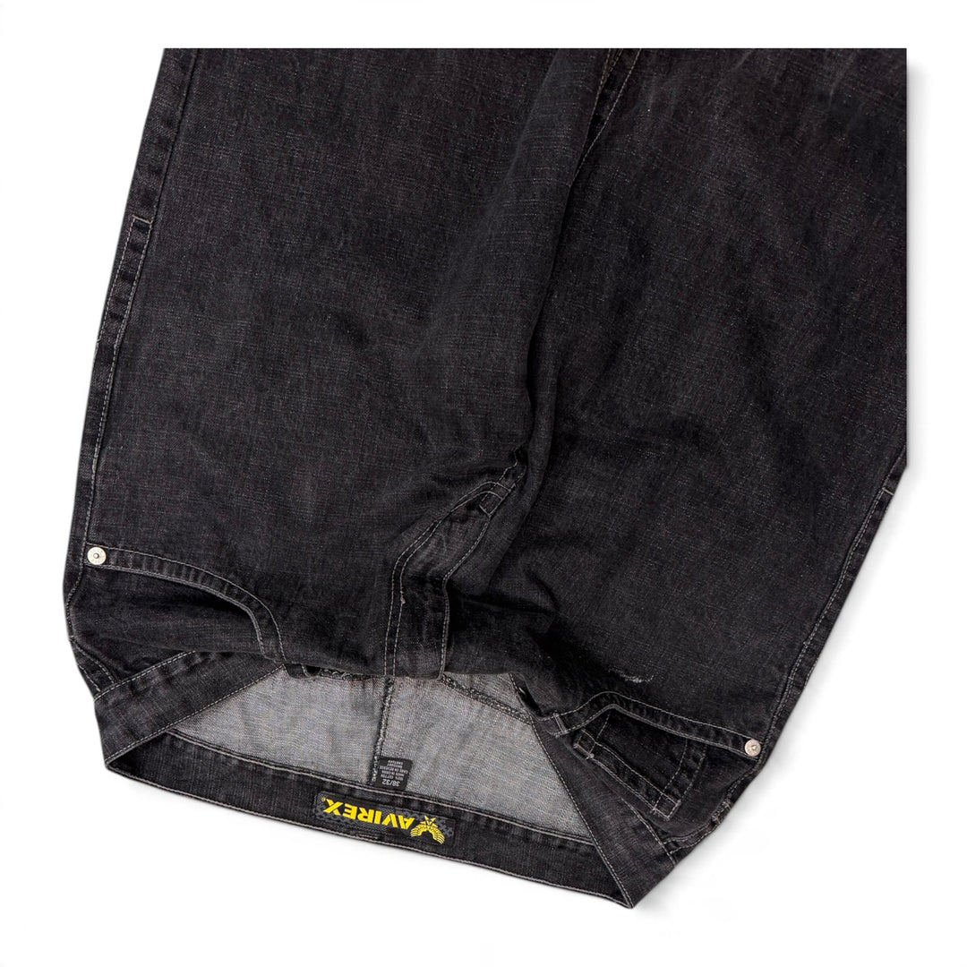 Vintage Avirex Black Denim Baggy Trousers (38)