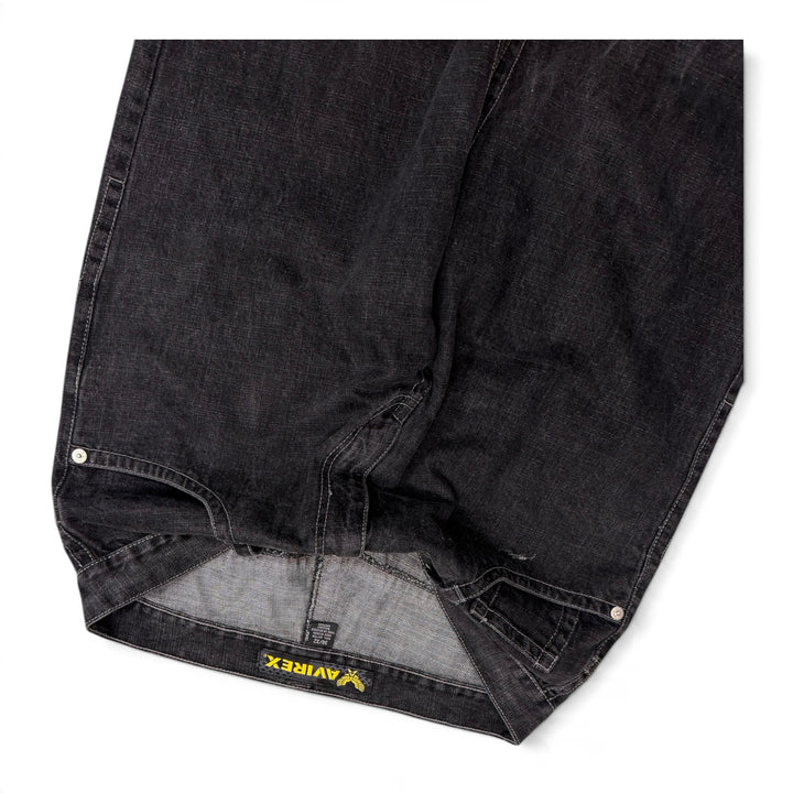 Vintage Avirex Black Denim Baggy Trousers (38)