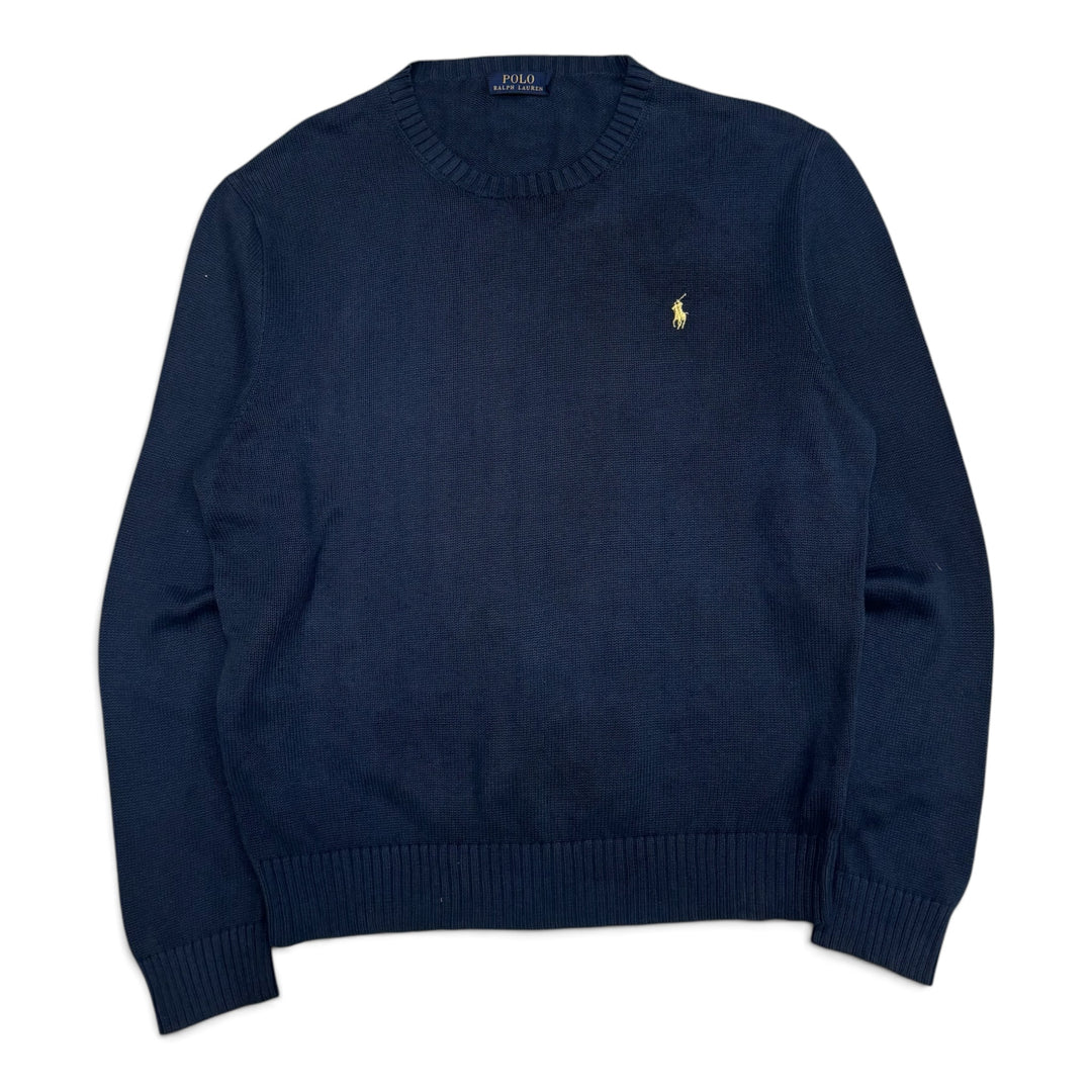 Vintage Polo Ralph Lauren Navy Knitted Jumper (L)