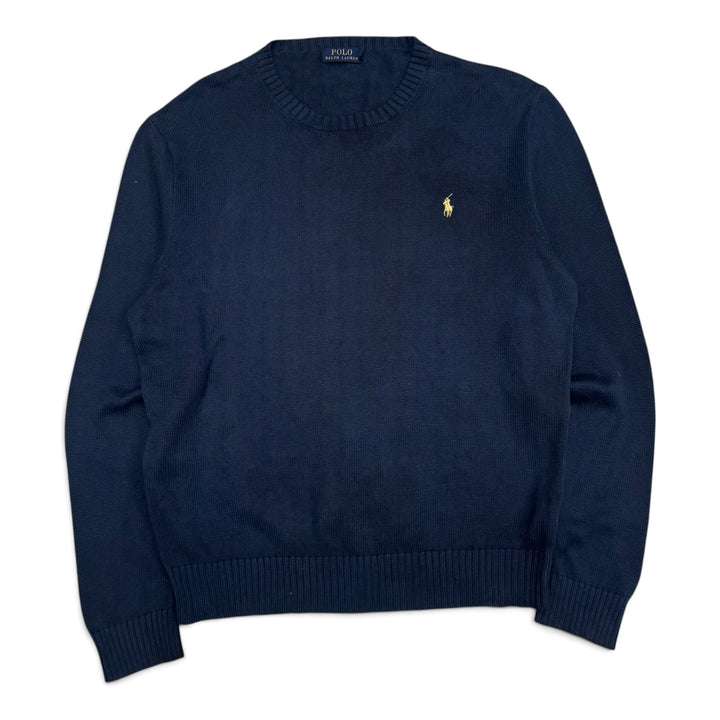 Vintage Polo Ralph Lauren Navy Knitted Jumper (L)