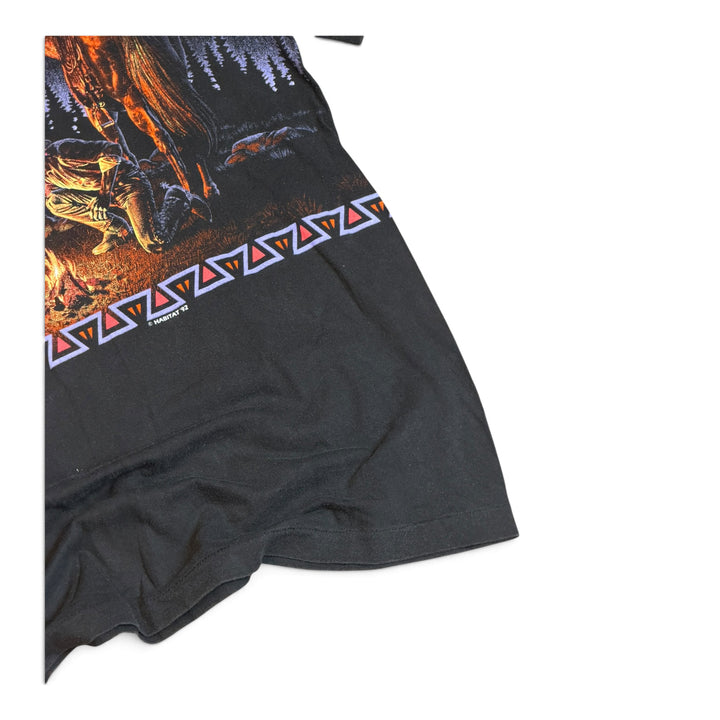 90's Vintage Habitat Black Graphic T-Shirt (L)