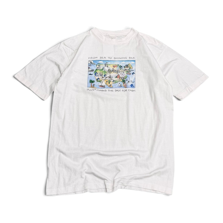 Vintage 90's Shining Sea Graphic T shirt White (XL)