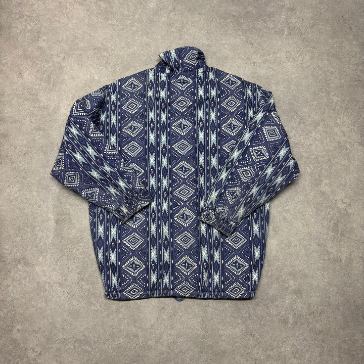 Vintage Quiksilver Crazy Pattern Blue Fleece Lined Jacket (M)