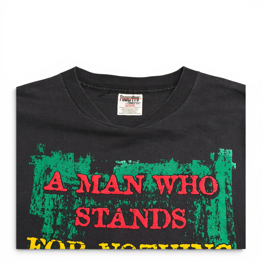 1990's Vintage Malcolm X Black Graphic T-Shirt (XL)