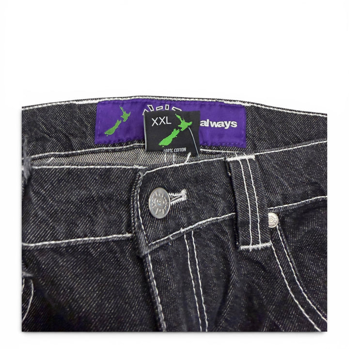 Always Do What You Should Do Baggy Jeans Black (XXL)