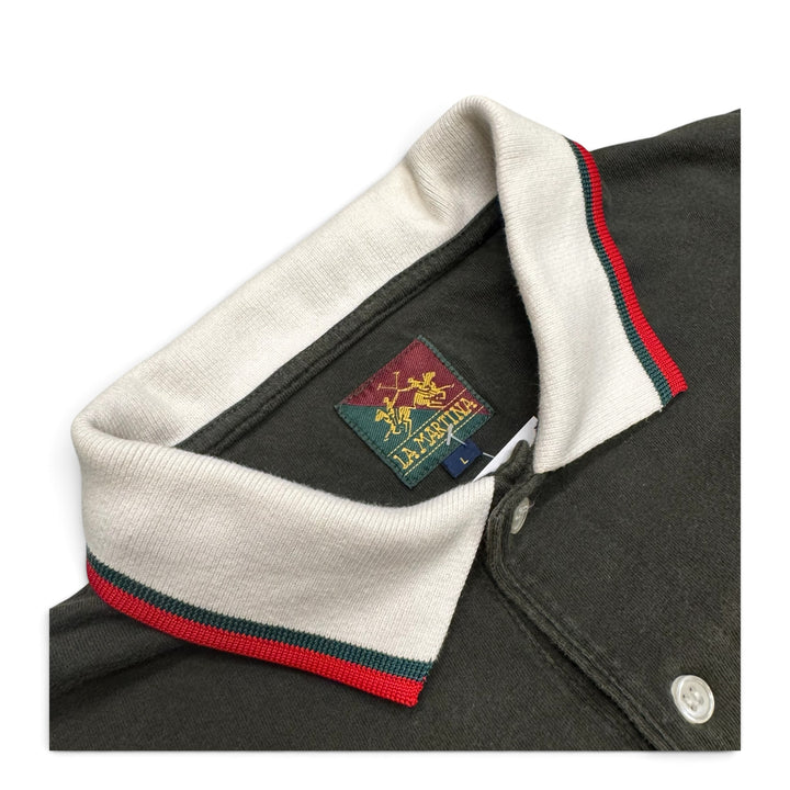 Vintage La Martina Khaki Polo Shirt L)