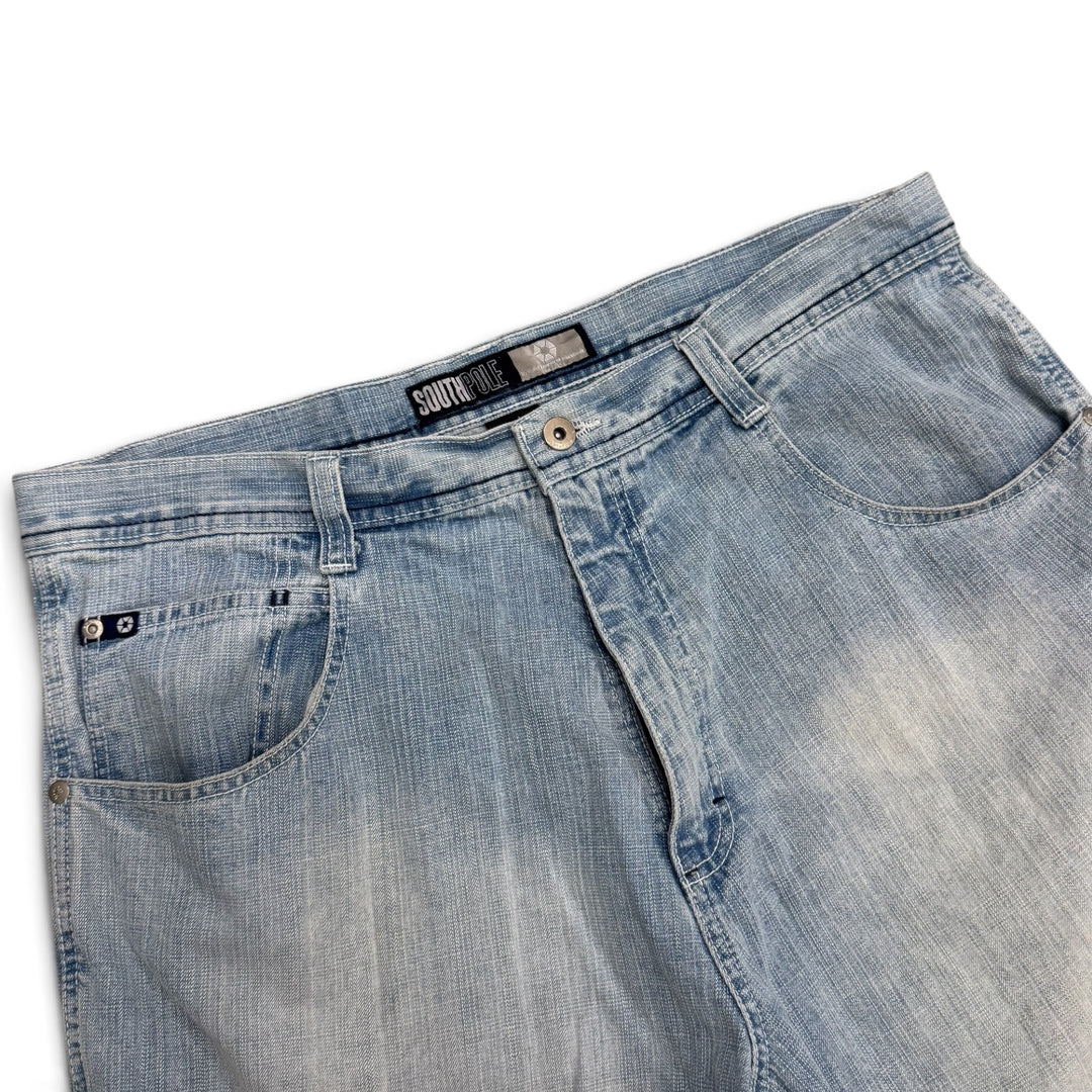 90's Vintage South Pole Light Blue Denim Baggy Jorts (38)