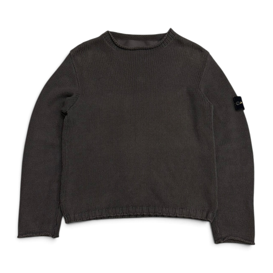 Vintage Stone Island Heavy Weight Knitted Jumper Grey (M)