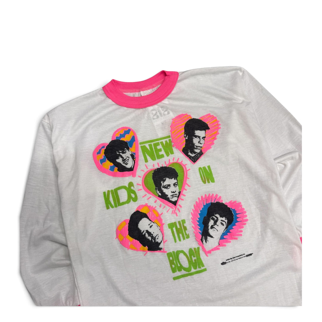 Vintage New Kids On The Block Long Sleeve T shirt White (XS)