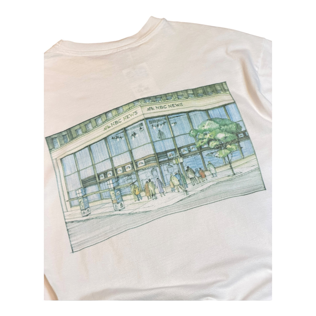 90's Vintage NBC News White Graphic T-Shirt (XL)