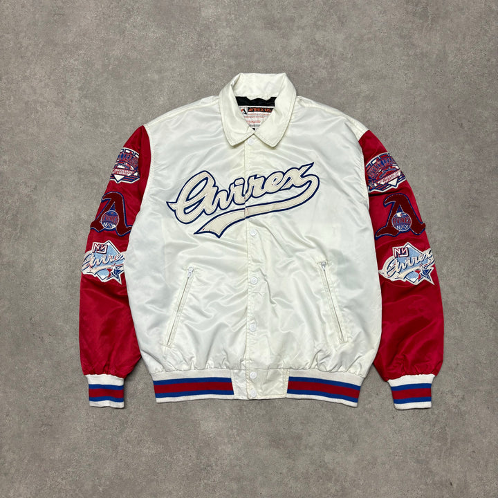 Vintage Avirex Red & White Lightweight Varsity Jacket (L)