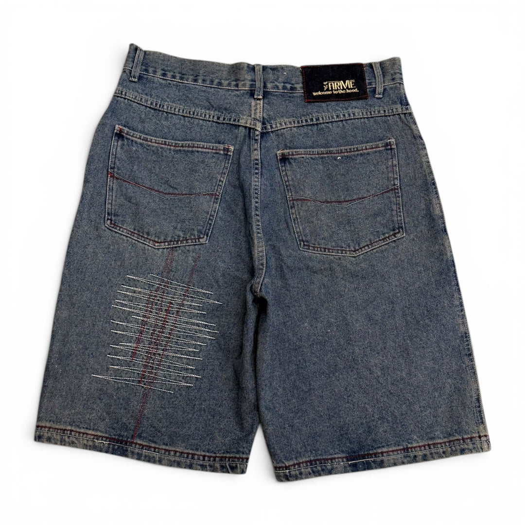 Vintage 90's Arivie Baggy Denim Shorts Blue (36")