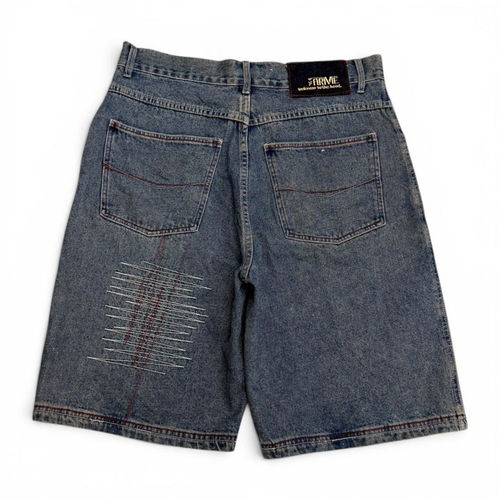 Vintage 90's Arivie Baggy Denim Shorts Blue (36")