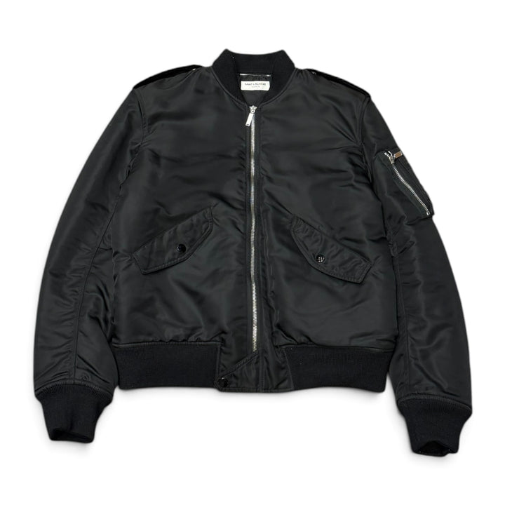 Saint Laurent Black Nylon Bomber Jacket (S)