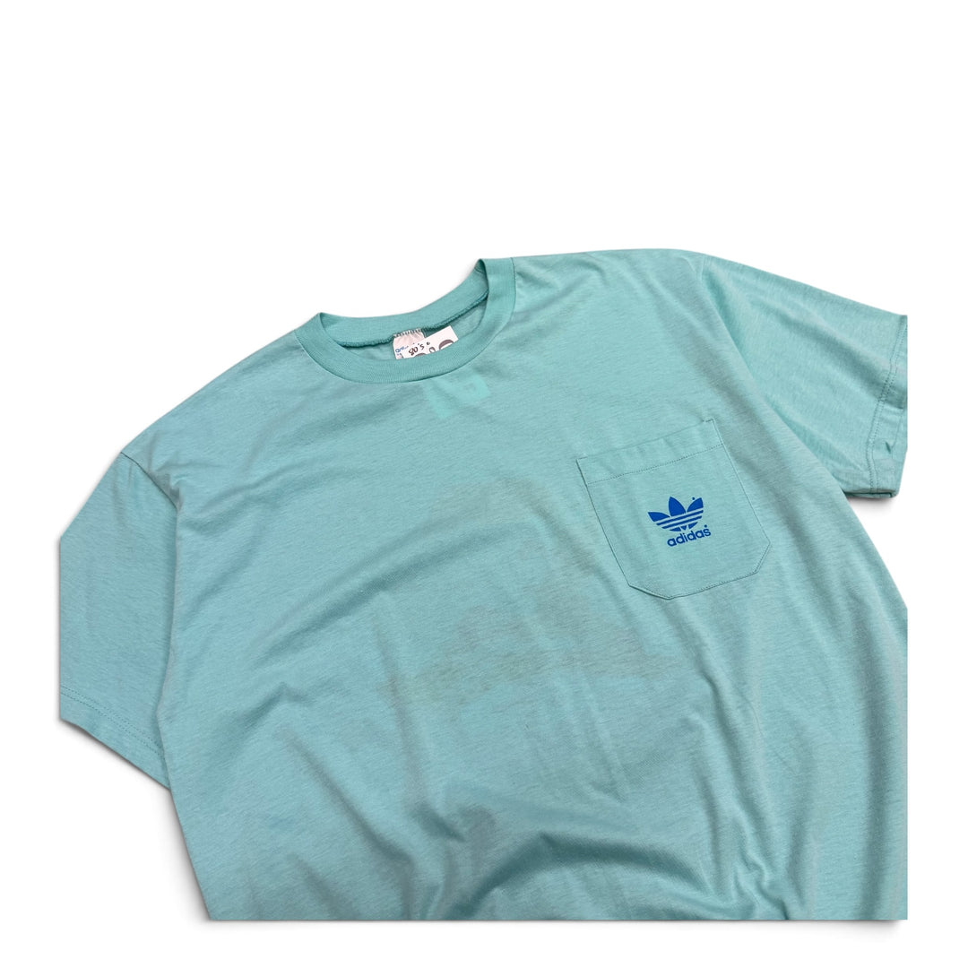 1986 Vintage Adidas Goofy Disney Blue Graphic T-Shirt (XL)