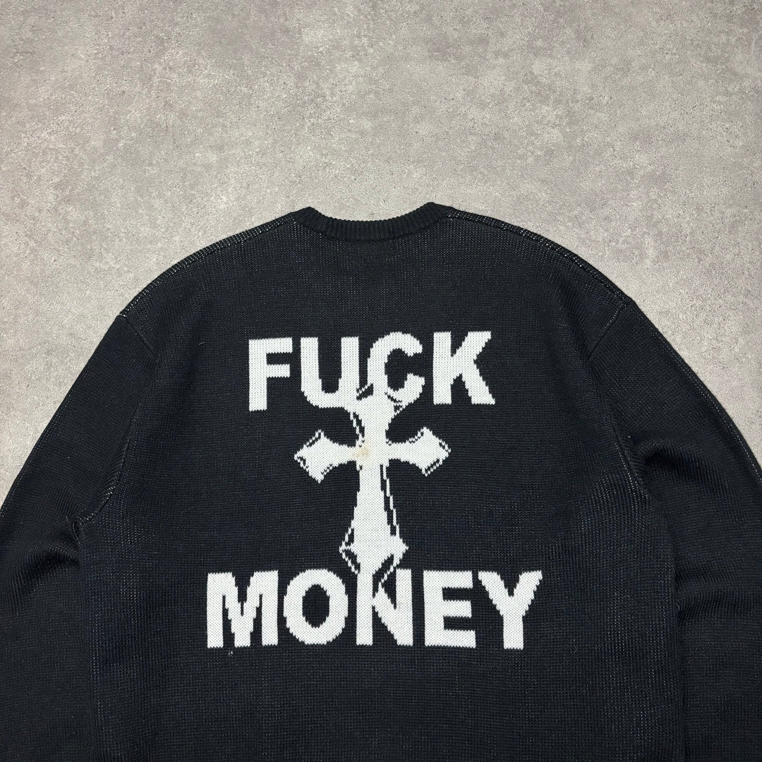 Supreme Black F**k Money Heavy Knitted Sweater (L)