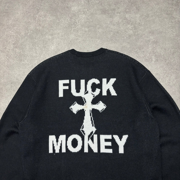 Supreme Black F**k Money Heavy Knitted Sweater (L)