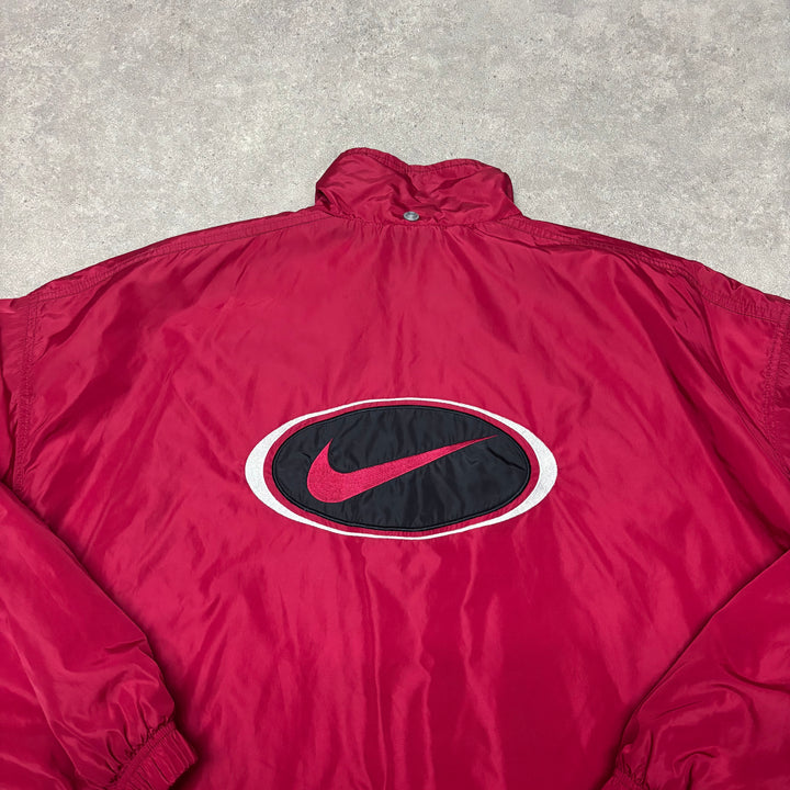 Vintage Nike Big Logo Red Puffer Jacket (XL)