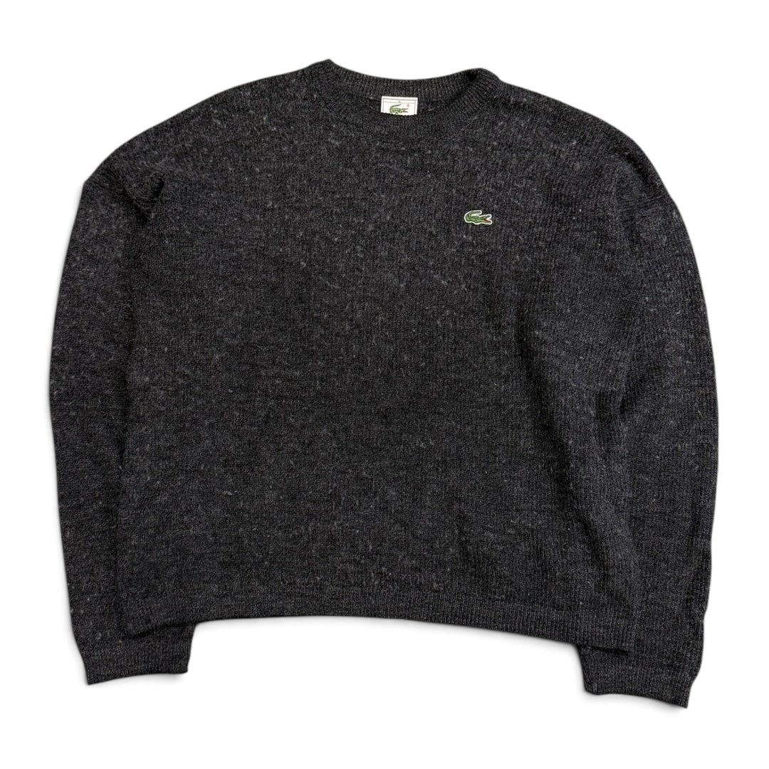 Vintage Lacoste Crew Neck Knit Jumper Grey (L)