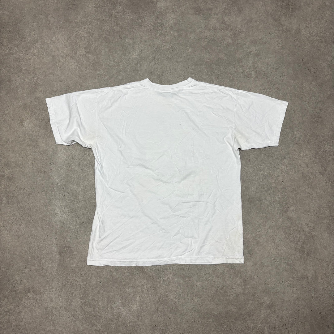 90's Vintage Q-Tees Golf Funny Graphic White T-Shirt (XL)