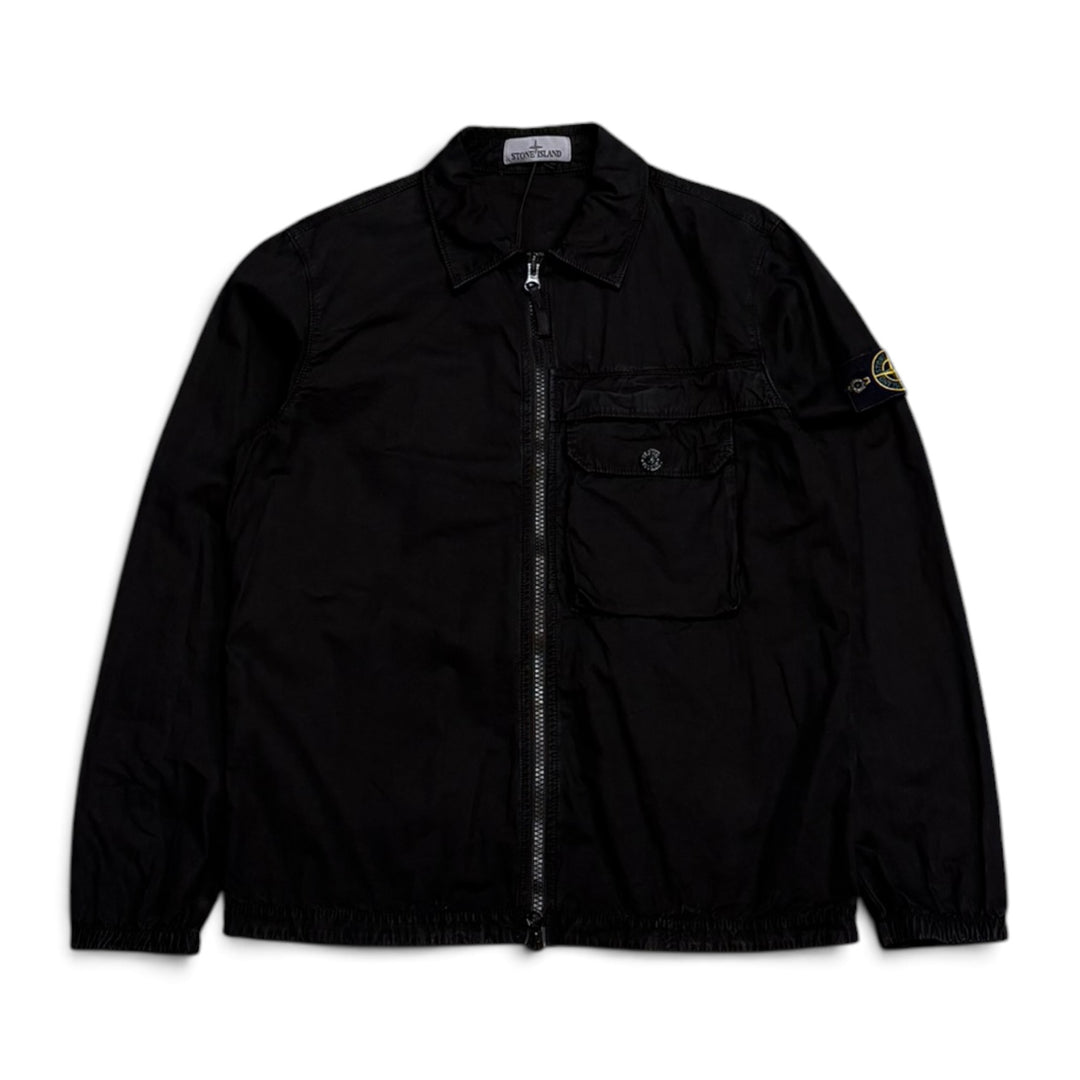 Stone Island Shirt Jacket Full Zip Up Black (L)