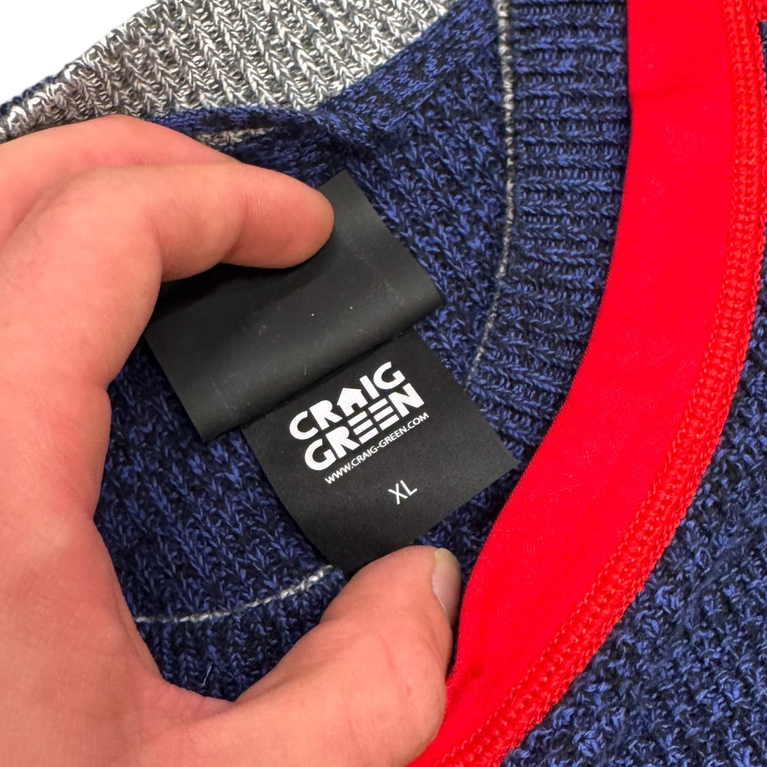 Craig-Green Multicoloured Patch Work Heavy Knitted Sweater (XL)