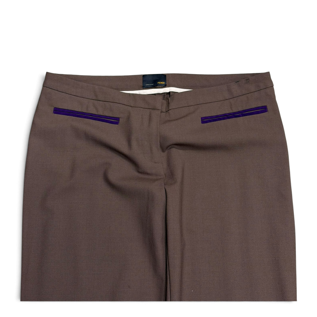 Vintage Fendi Straight Fit Trousers Light Brown (30)