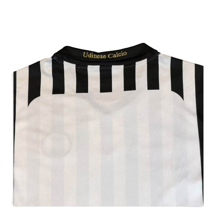 08' Vintage Lotto Udinese White & Black Stripy Football Top (XXL)