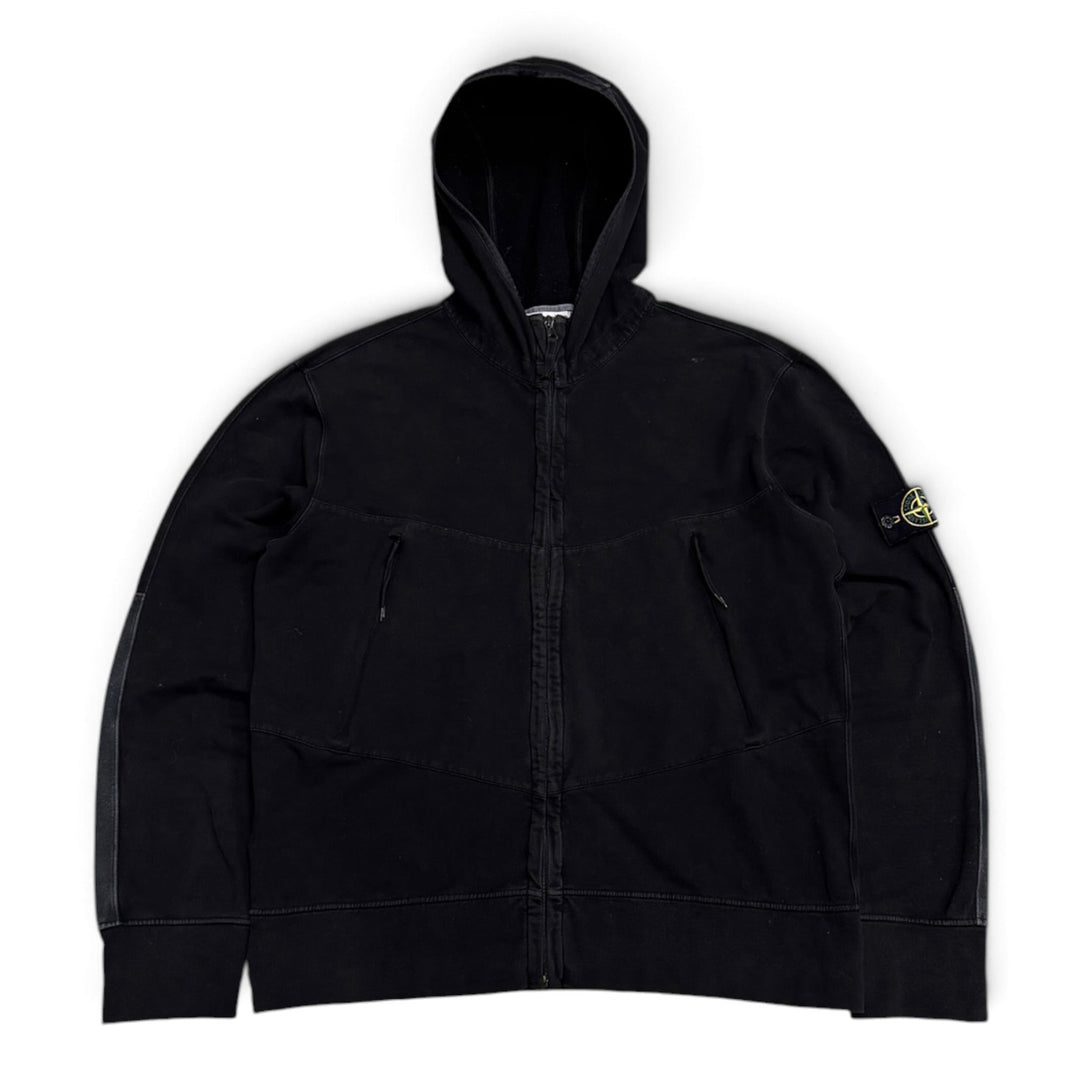 Vintage Stone Island Full Zip Up Hoodie Black (XXL)