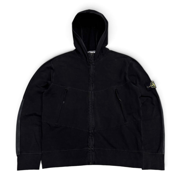 Vintage Stone Island Full Zip Up Hoodie Black (XXL)