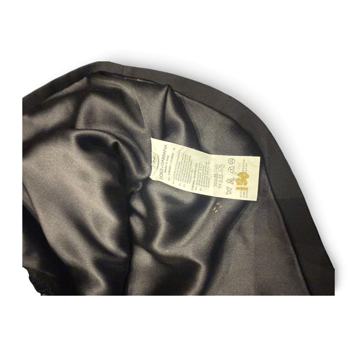Dolce & Gabbana Black Checkered Collar Lace Jacket (38)