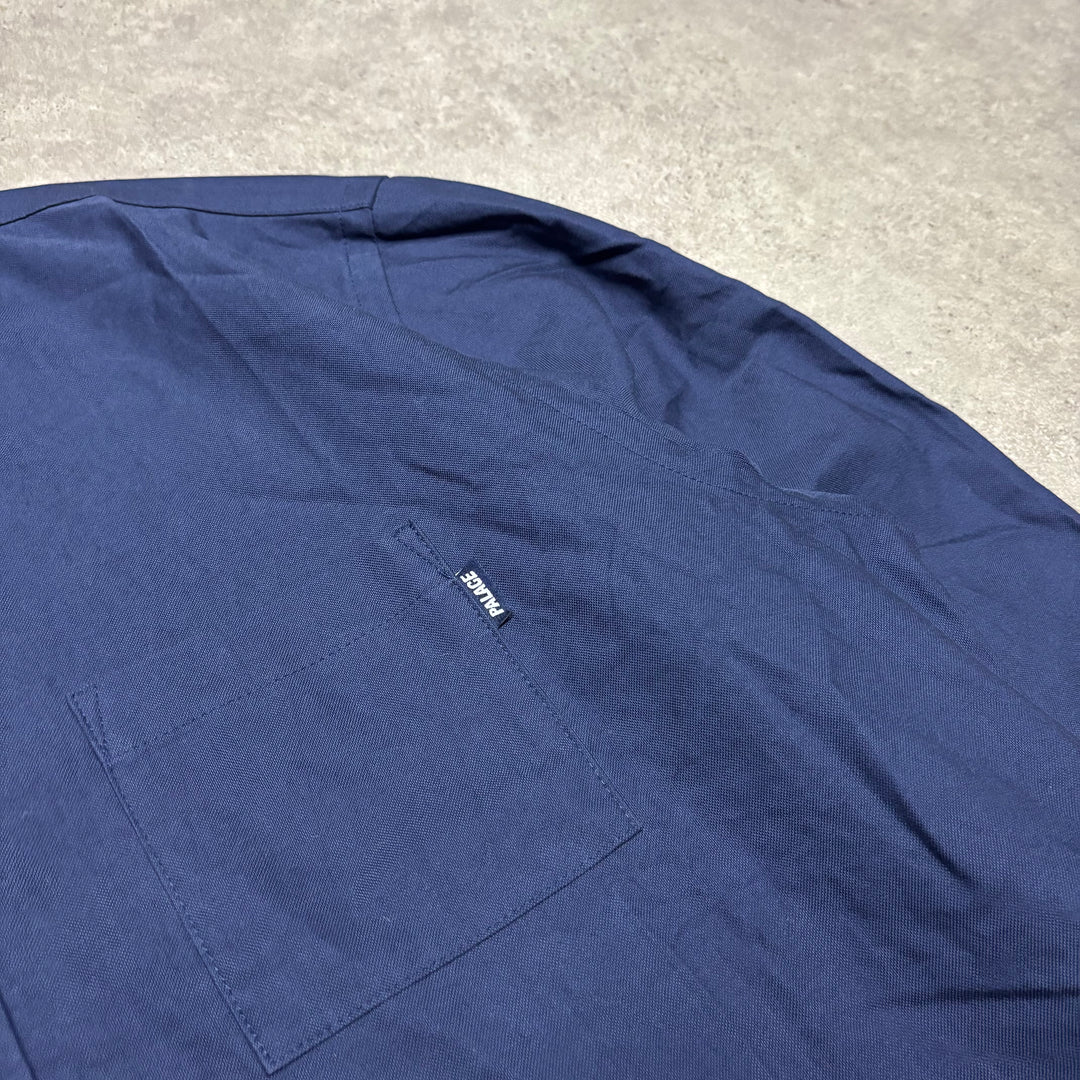 Palace Navy Button Up Long Sleeve Shirt (XL)